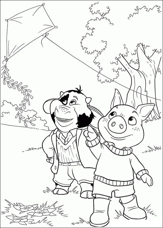 Plansa de colorat cu Aventurile lui Piggley 11 3